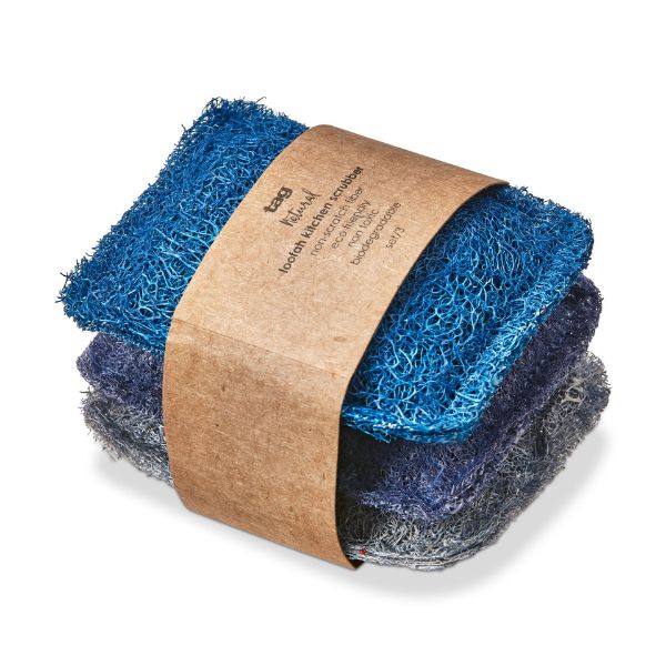 Loofah Kitchen Scrubber, Set of 3