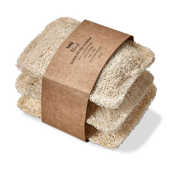Loofah Kitchen Scrubber, set of 3