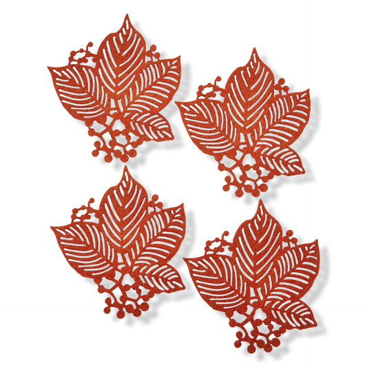 Leaf Berry Coaster Set/ 4