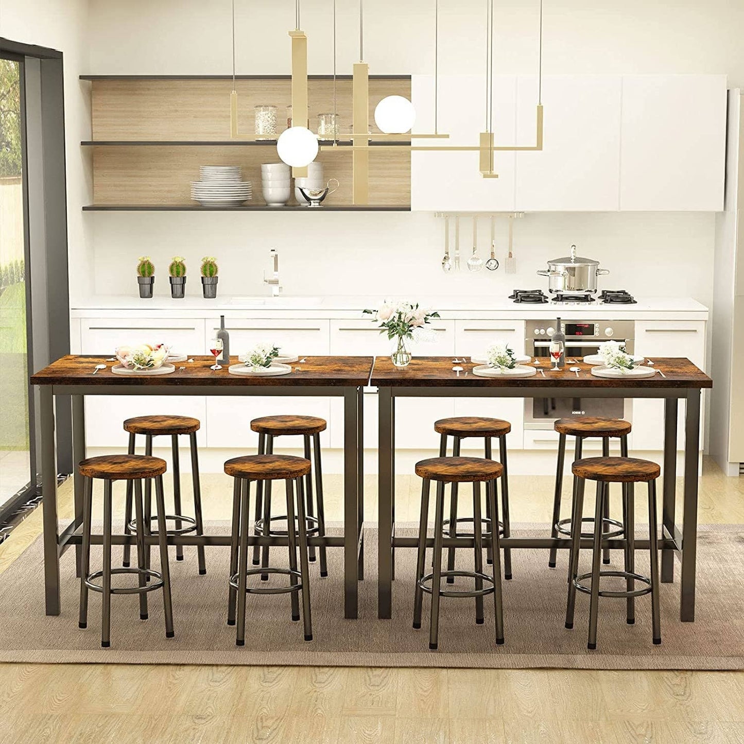 Industrial Counter Height Bar Table and Chairs