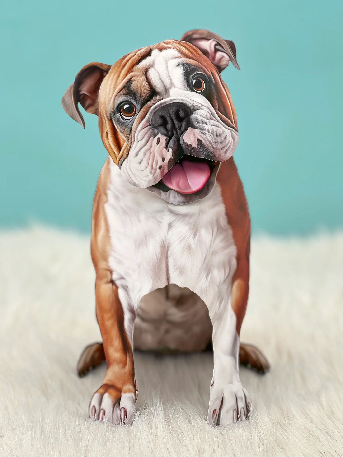 Freshcut Paper. English Bulldog - Pop Up Greeting Card