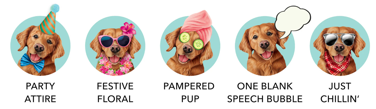 Freshcut Paper. Golden Retriever - Pop Up Greeting Card