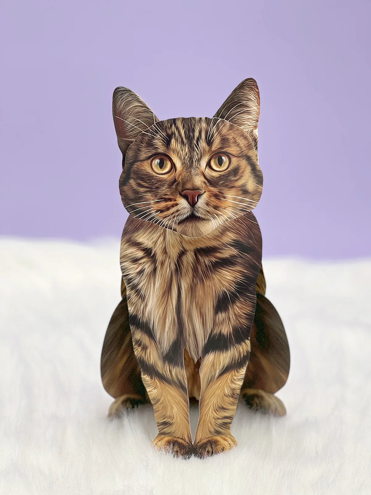 Freshcut Paper. Brown Tabby - Pop Up Greeting Card