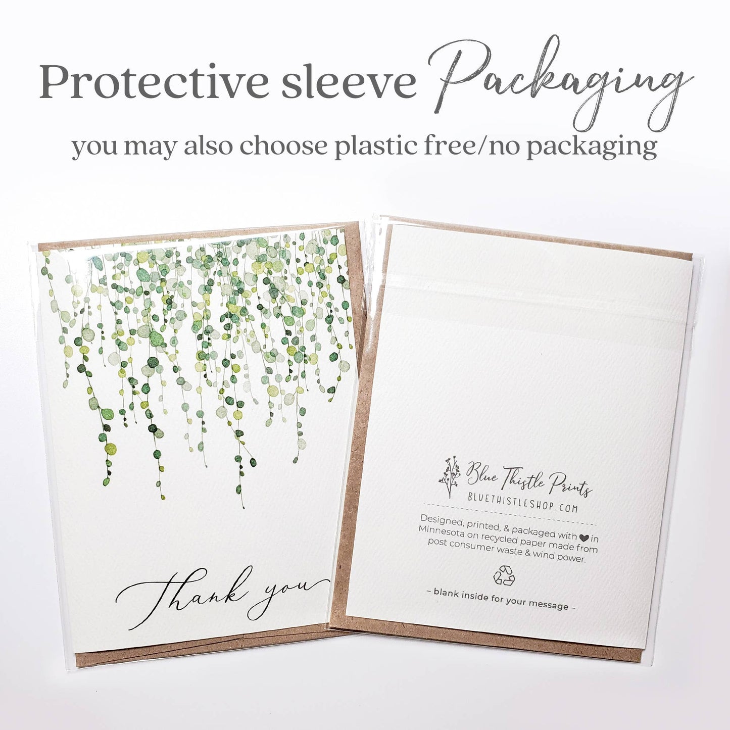 Elegant Plant Thank You Card, Botanical Card, Thanks