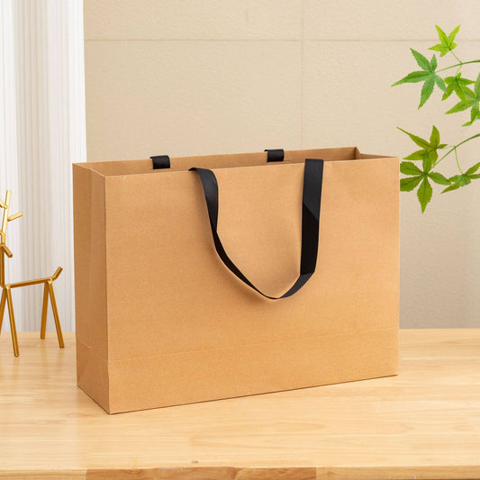 Premium Threaded Rope Kraft Brown Paper Gift Bag