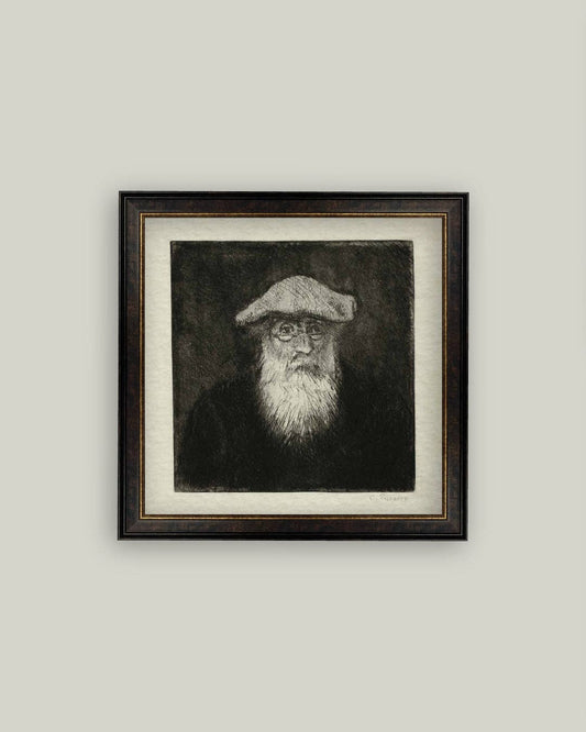 Petal Lane Home - Self Portrait by Camille Pissarro Framed Antique Art