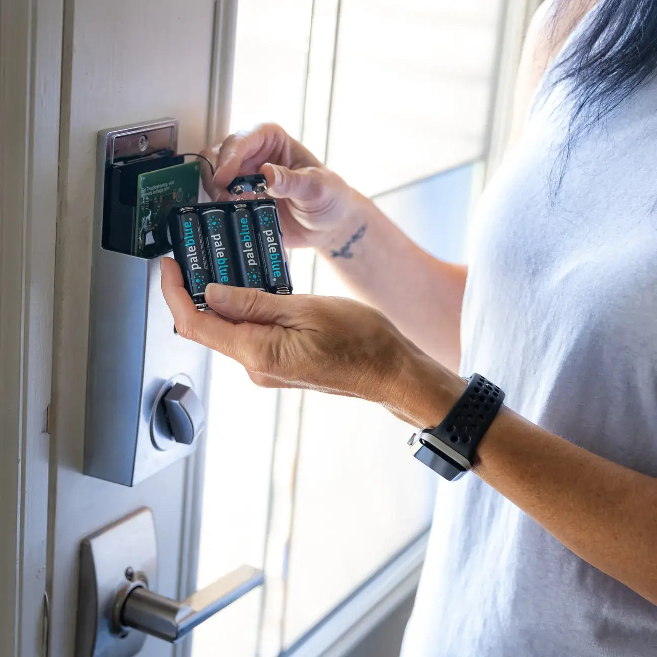 Pale Blue. AA Rechargeable Batteries