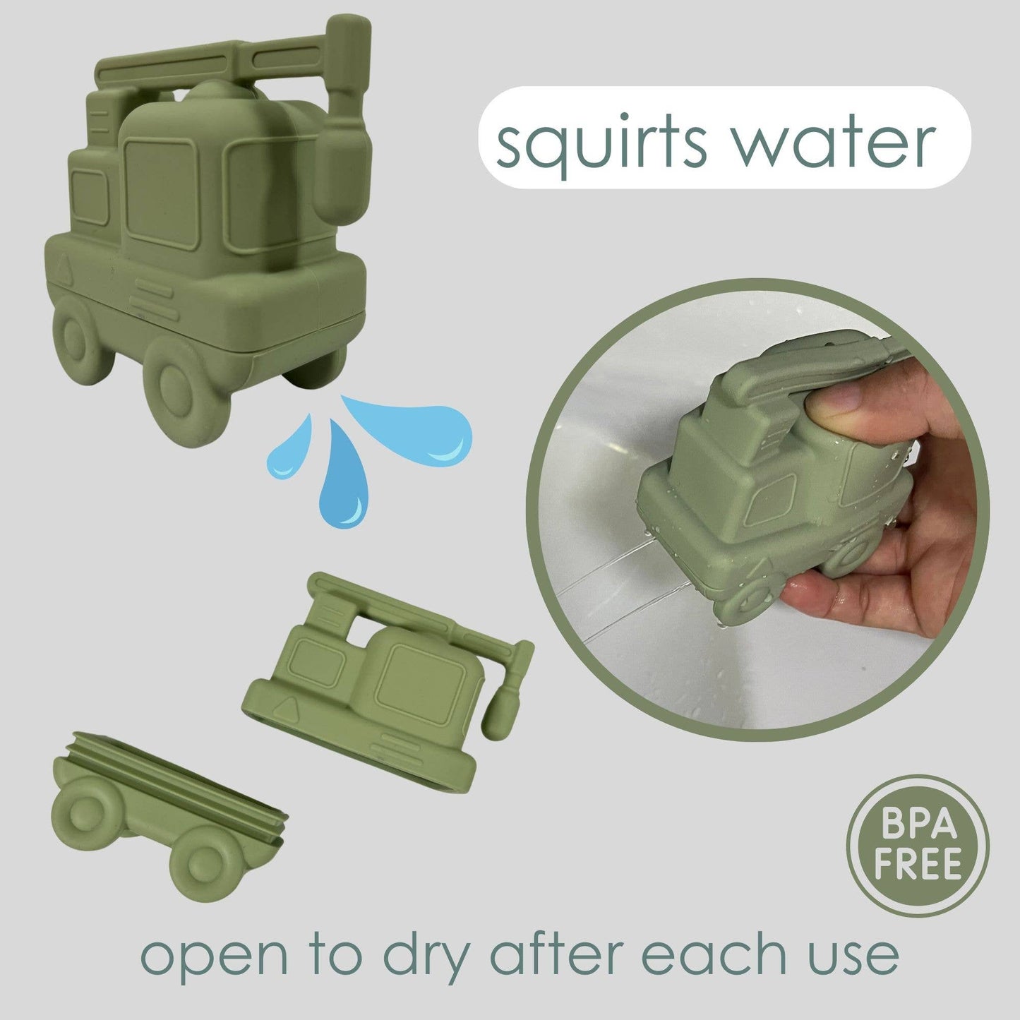 Bath Toys BPA-Free, 3pc Water Set