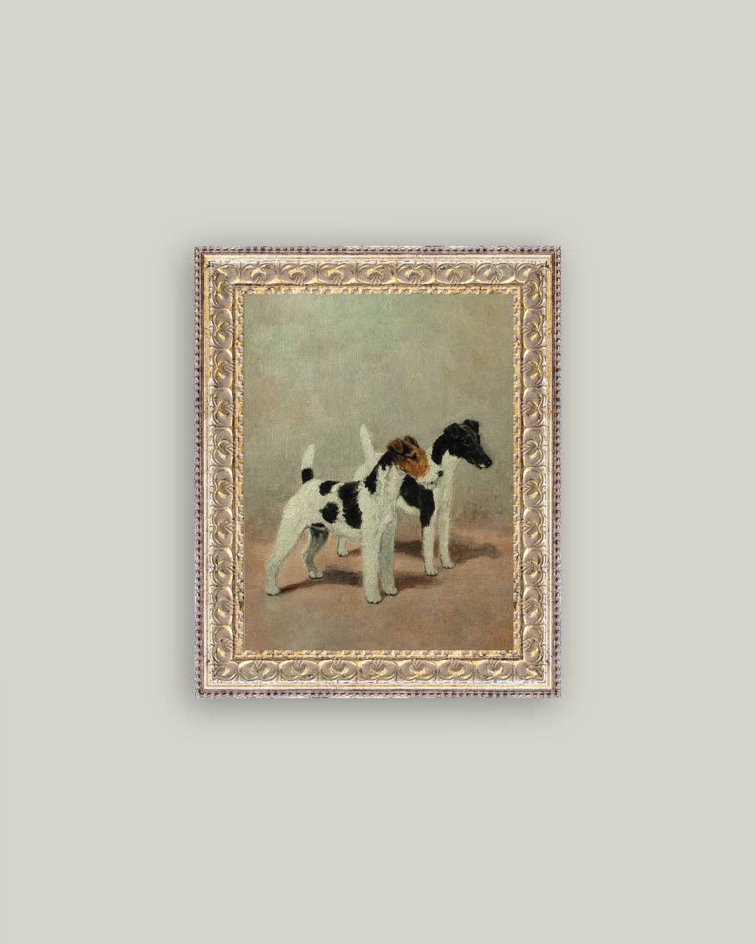 Petal Lane Home - Two Fox Terriers Framed Antique Art