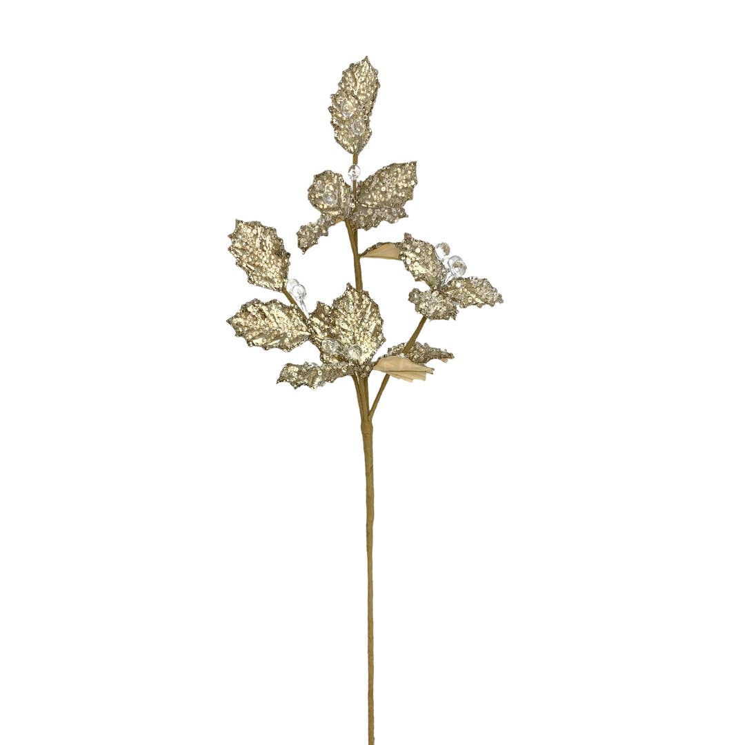 Immensely Glamorous Holly Christmas Spray 24"