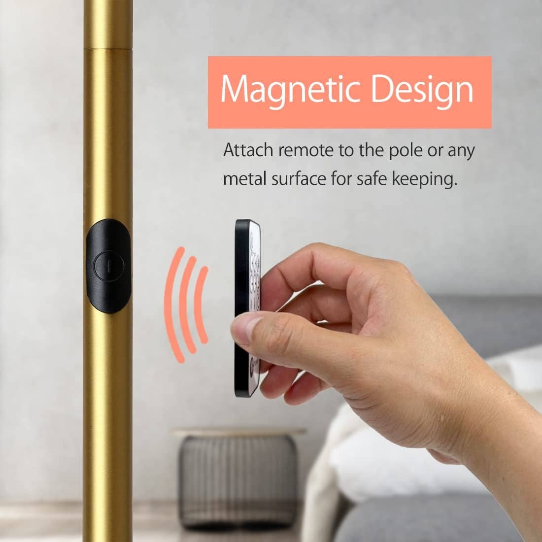 LED Cylinder Floor Lamp with Remote Control - Antique Brass
