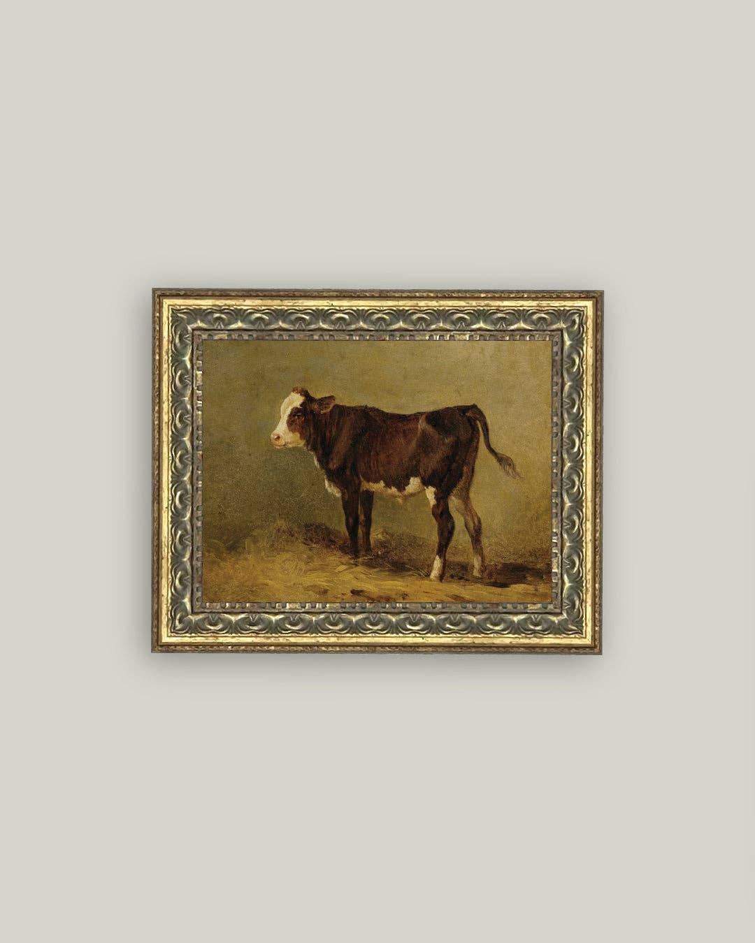 Petal Lane Home - Vintage Calf Framed Antique Art