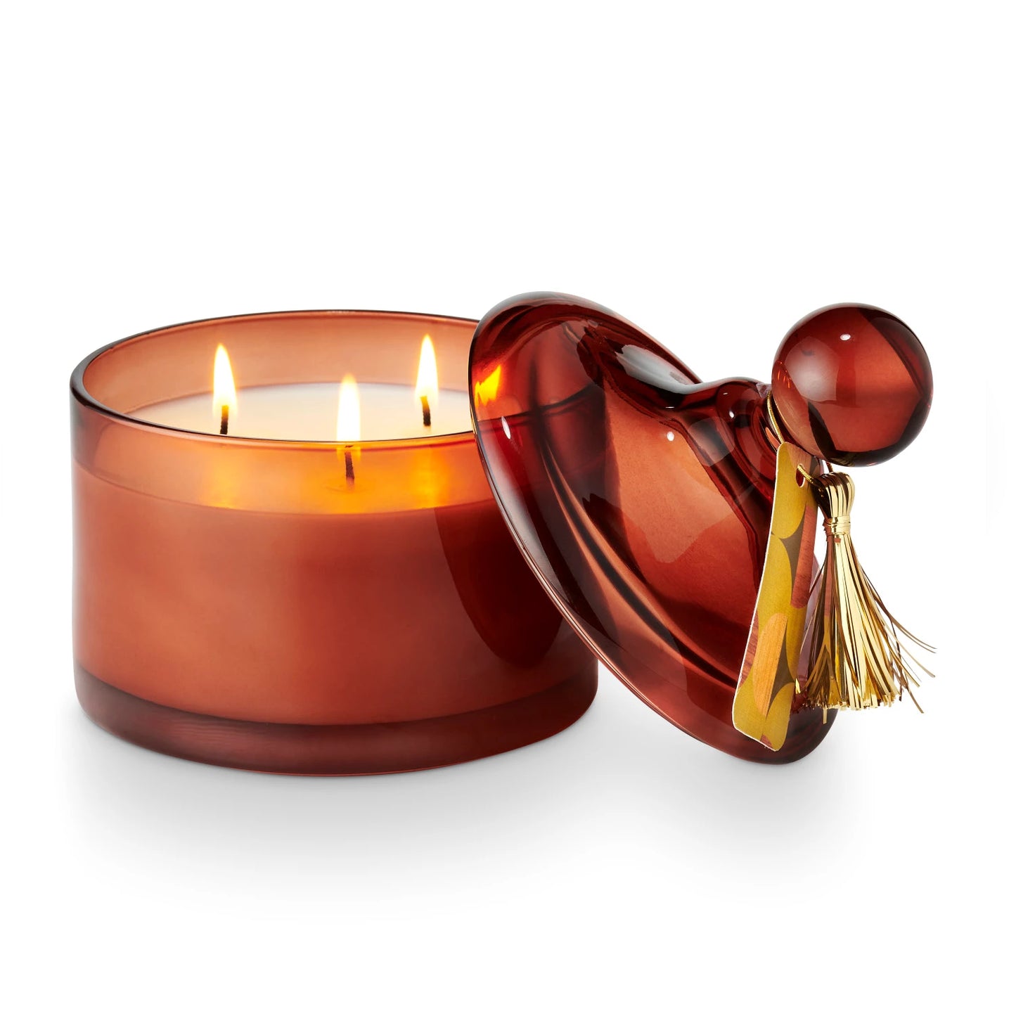 Creative Co-op Brandied Pear Lidded Glass Candle