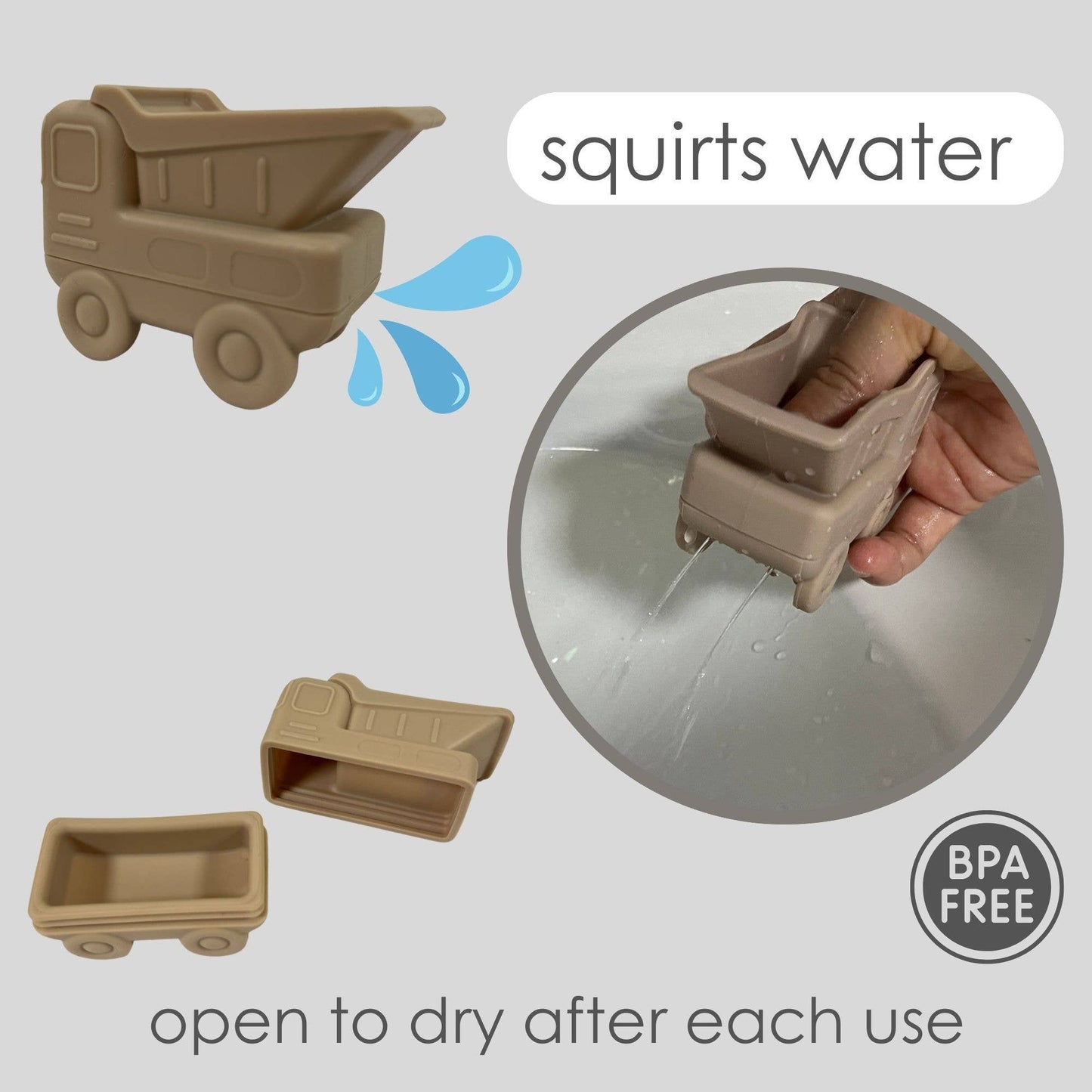Bath Toys BPA-Free, 3pc Water Set