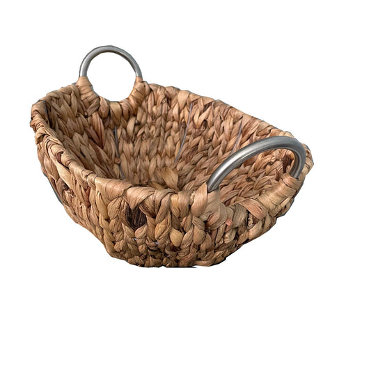 Oval Seagrass Basket 13" with Metal round handle