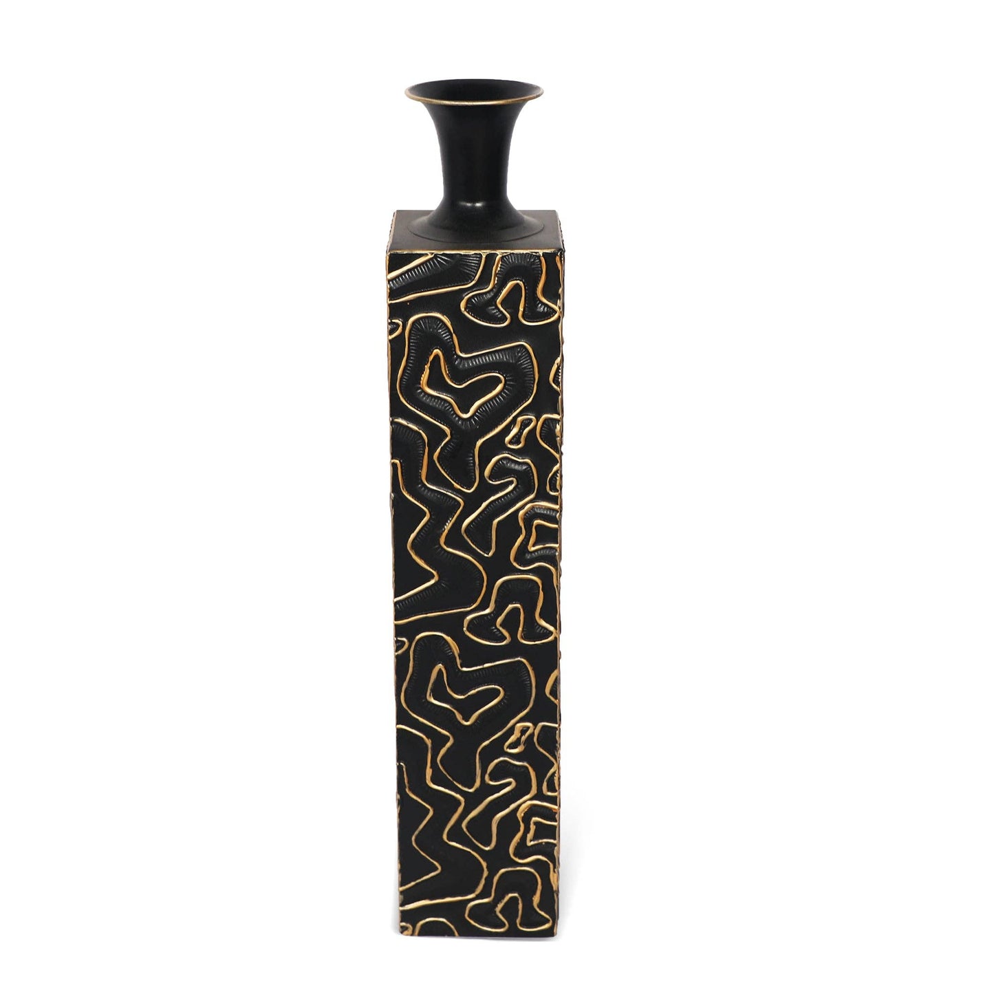 32" Handmade Black Gold Accent Decorative Floor Vase
