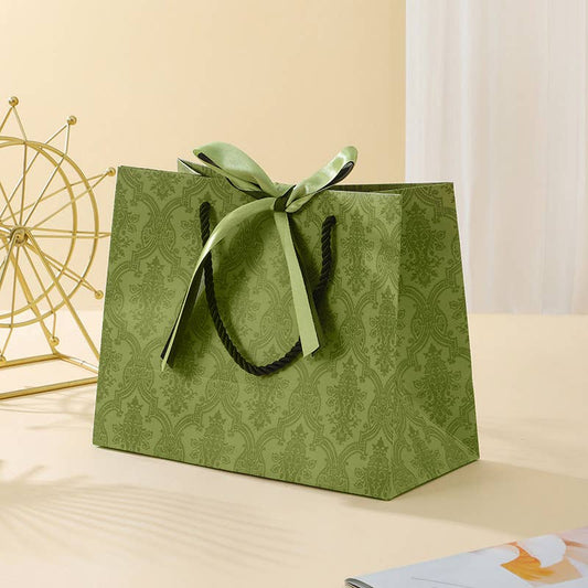 Vintage Pattern Black Green Bow Tie Paper Gift Bag