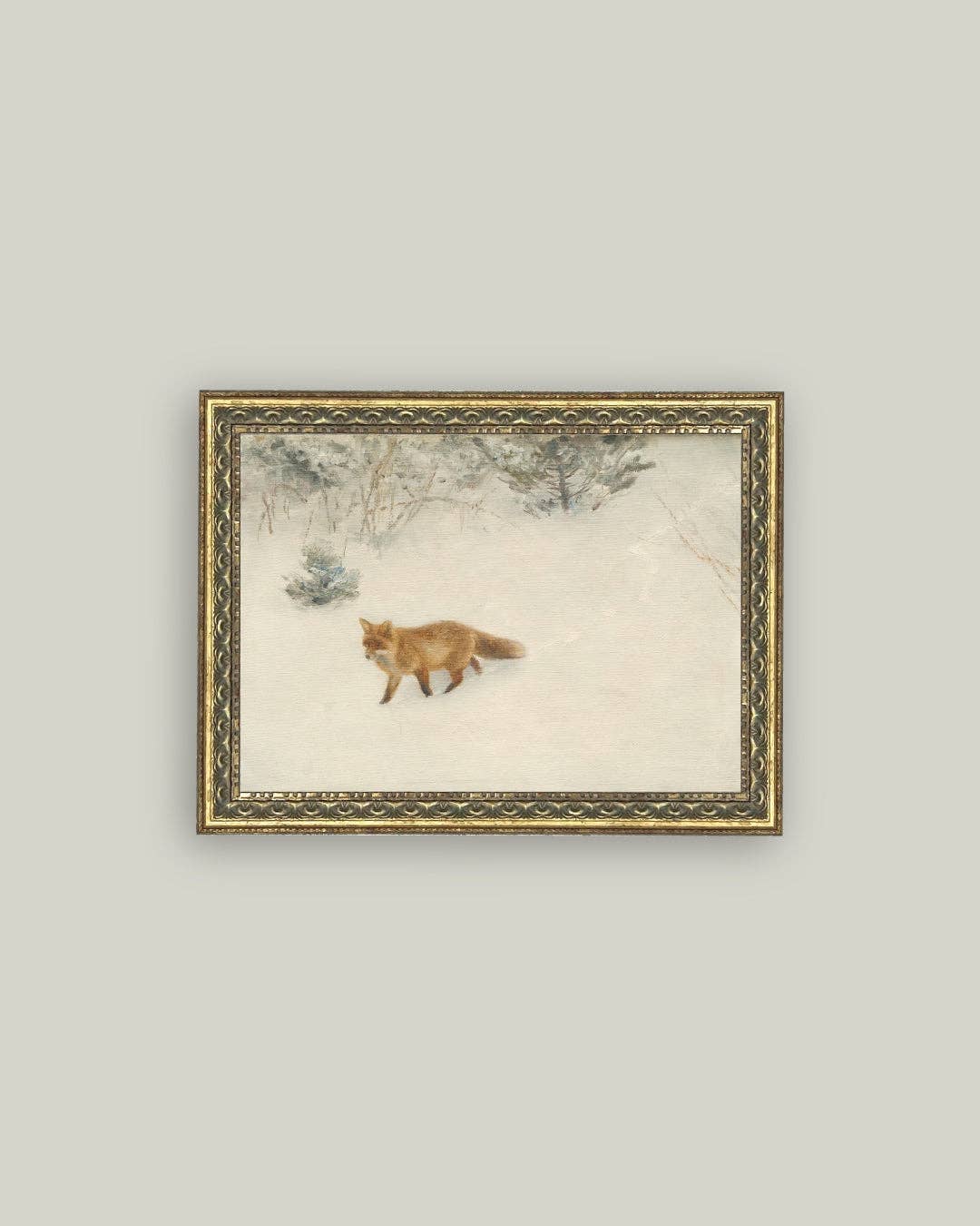Petal Lane Home - Fox In Winter Framed Antique Art