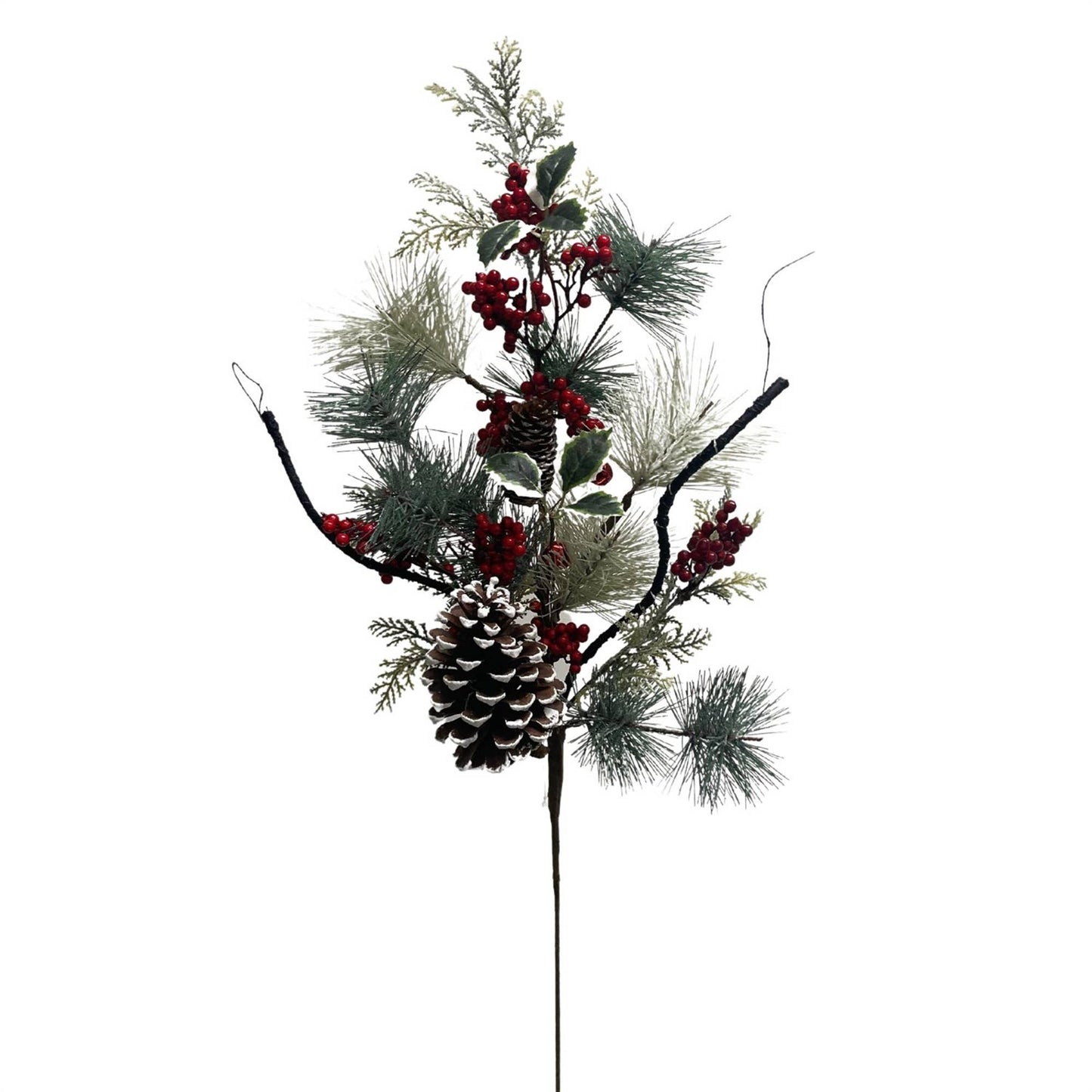 Aspen Christmas Pine Pinecone Berry Bell Spray