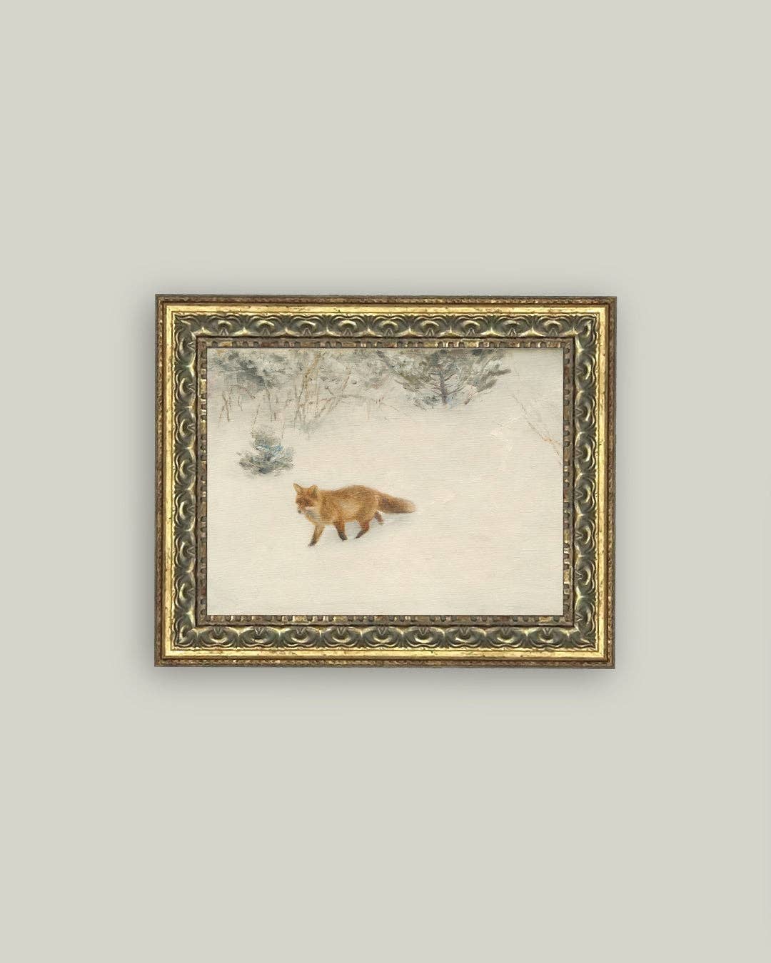 Petal Lane Home - Fox In Winter Framed Antique Art