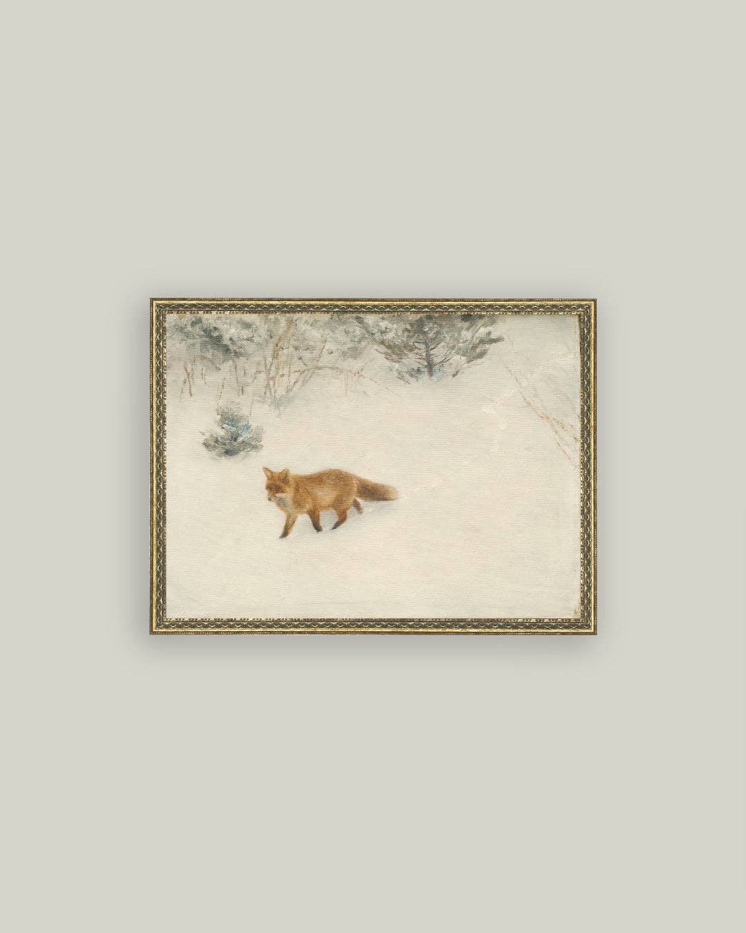 Petal Lane Home - Fox In Winter Framed Antique Art