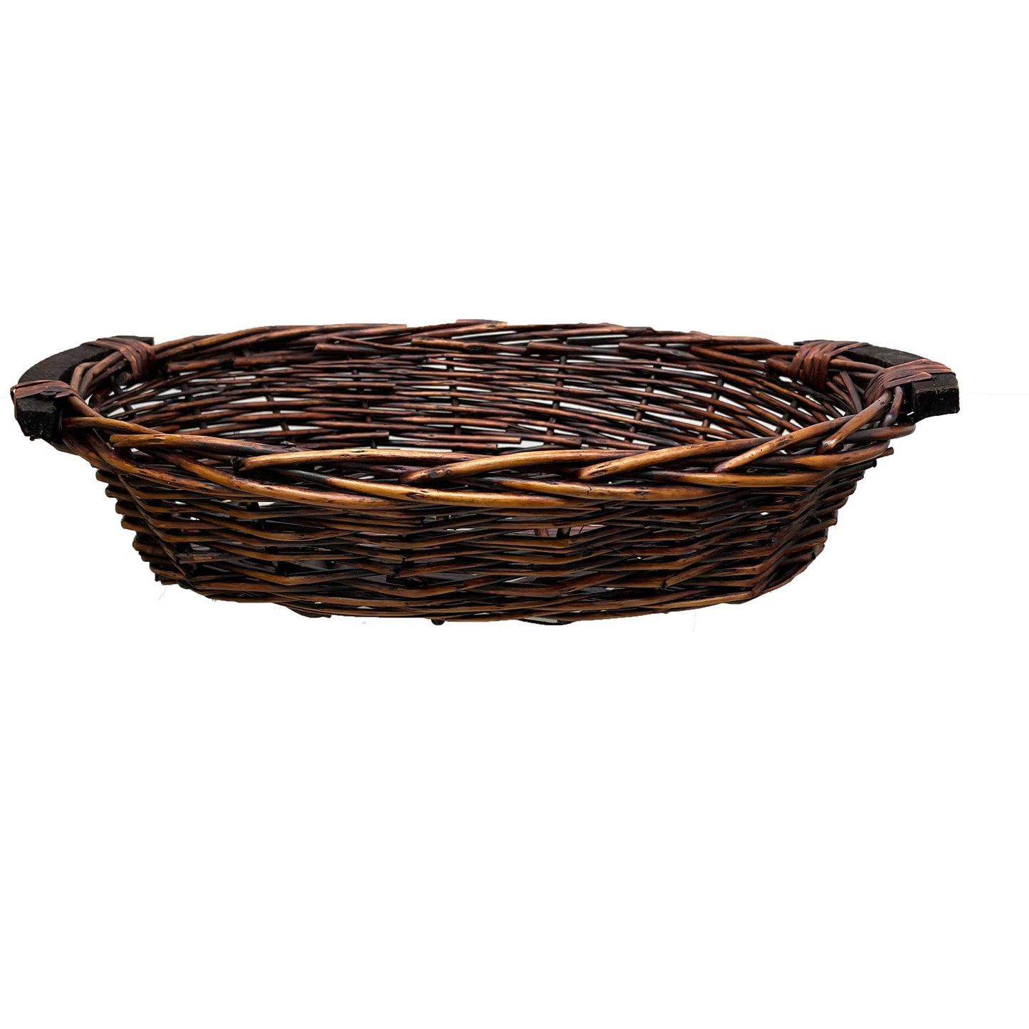 Oval Willow Tray 12"  Dark Brown Finish