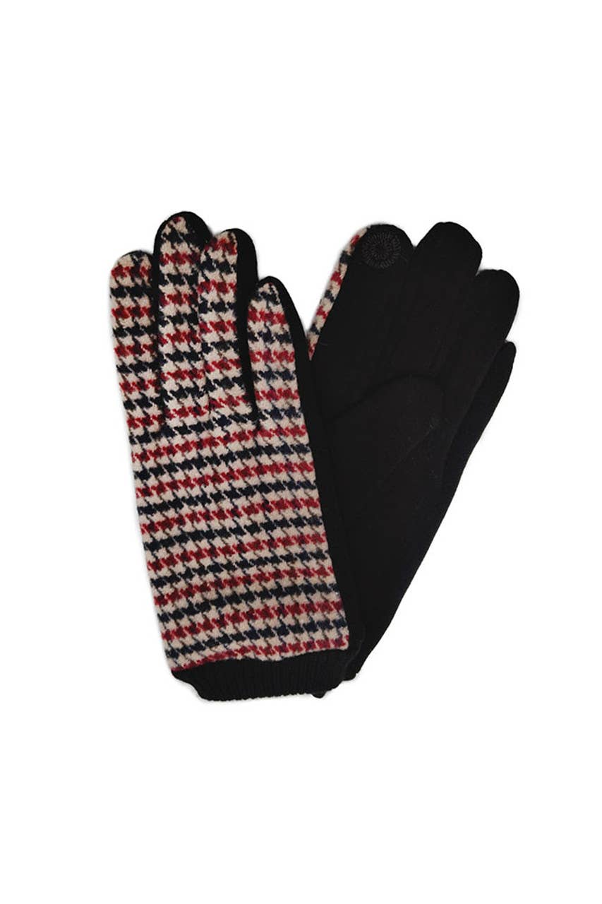 Houndstooth Soft Touch Gloves