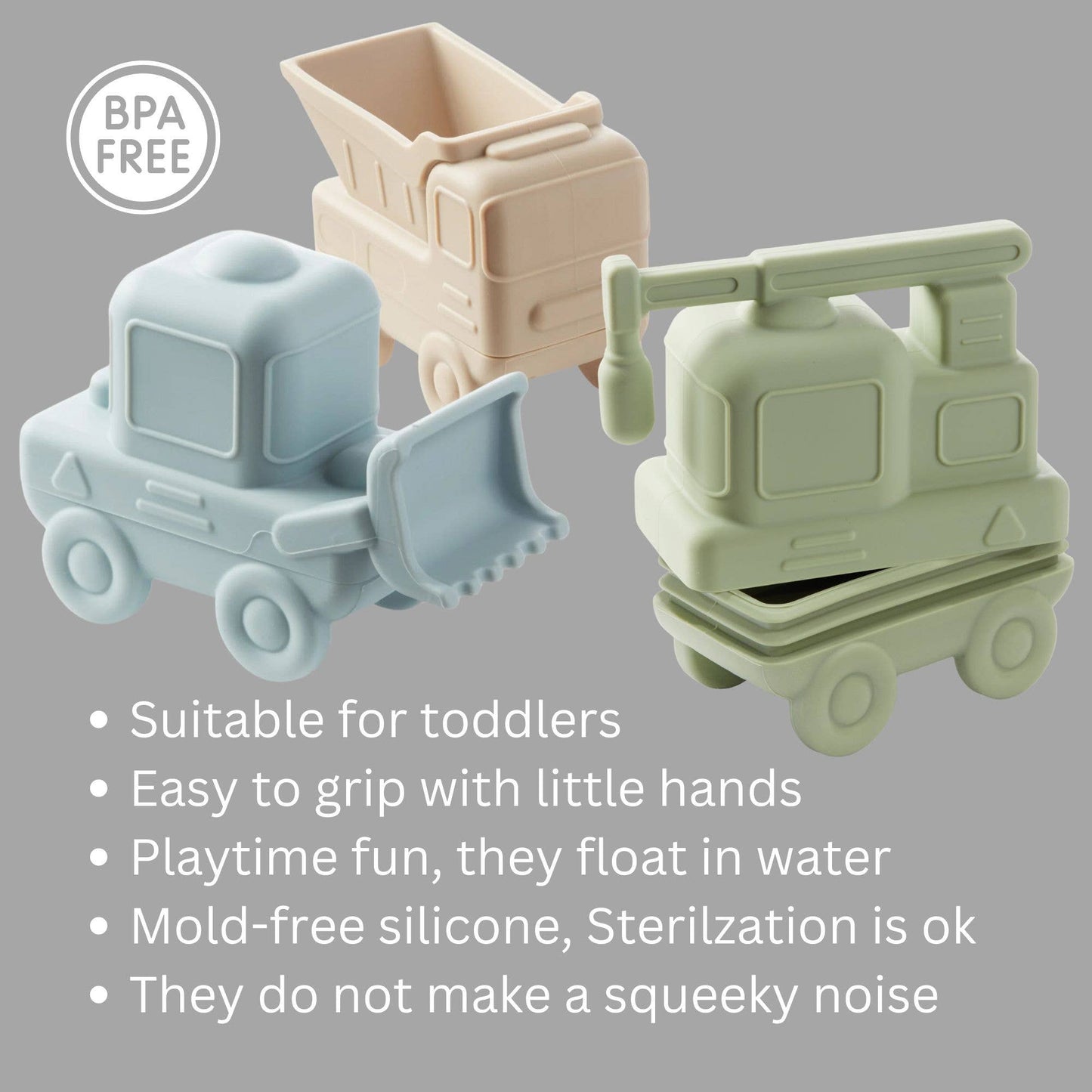 Bath Toys BPA-Free, 3pc Water Set