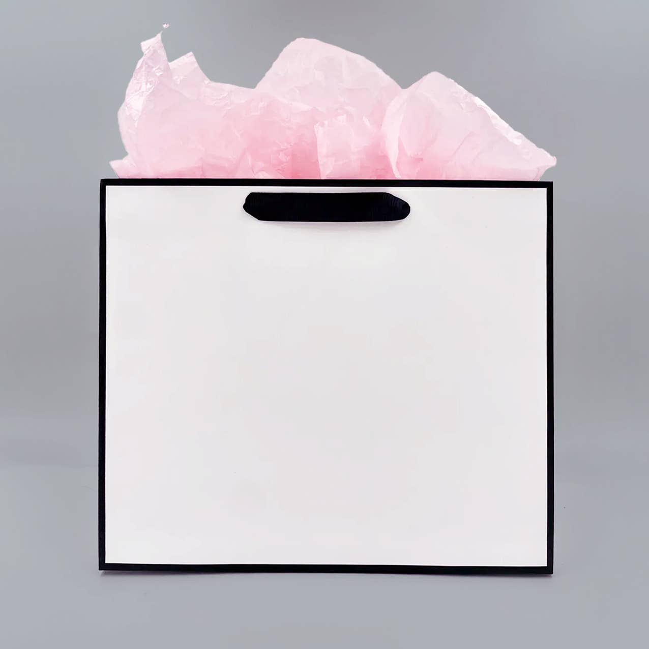 White with Black Border Paper Gift Bag