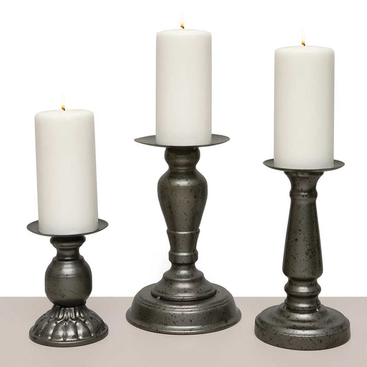 Pewter Candle Holders (3 Sizes)