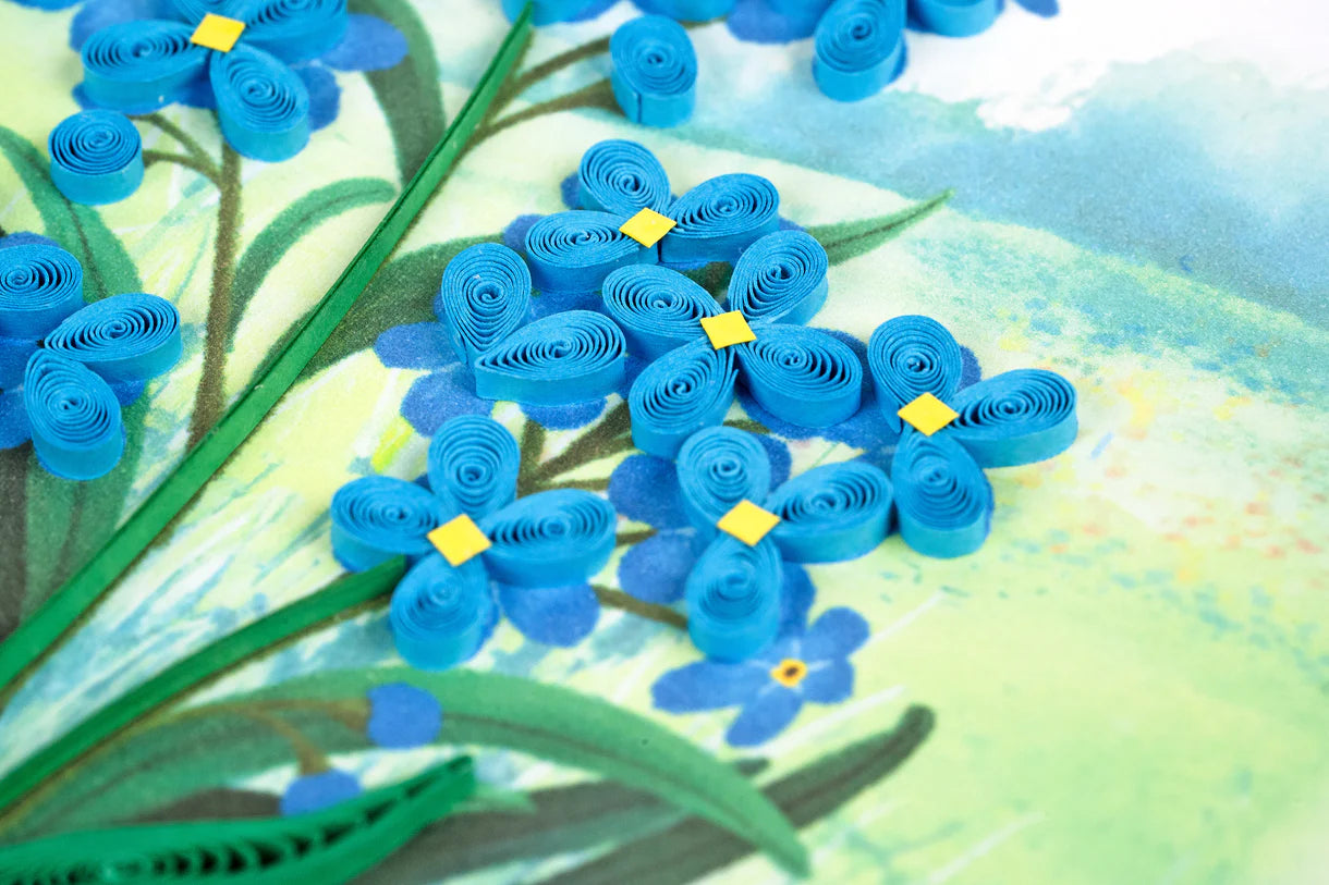 Quilling Greeting Card -Forget-Me-Not