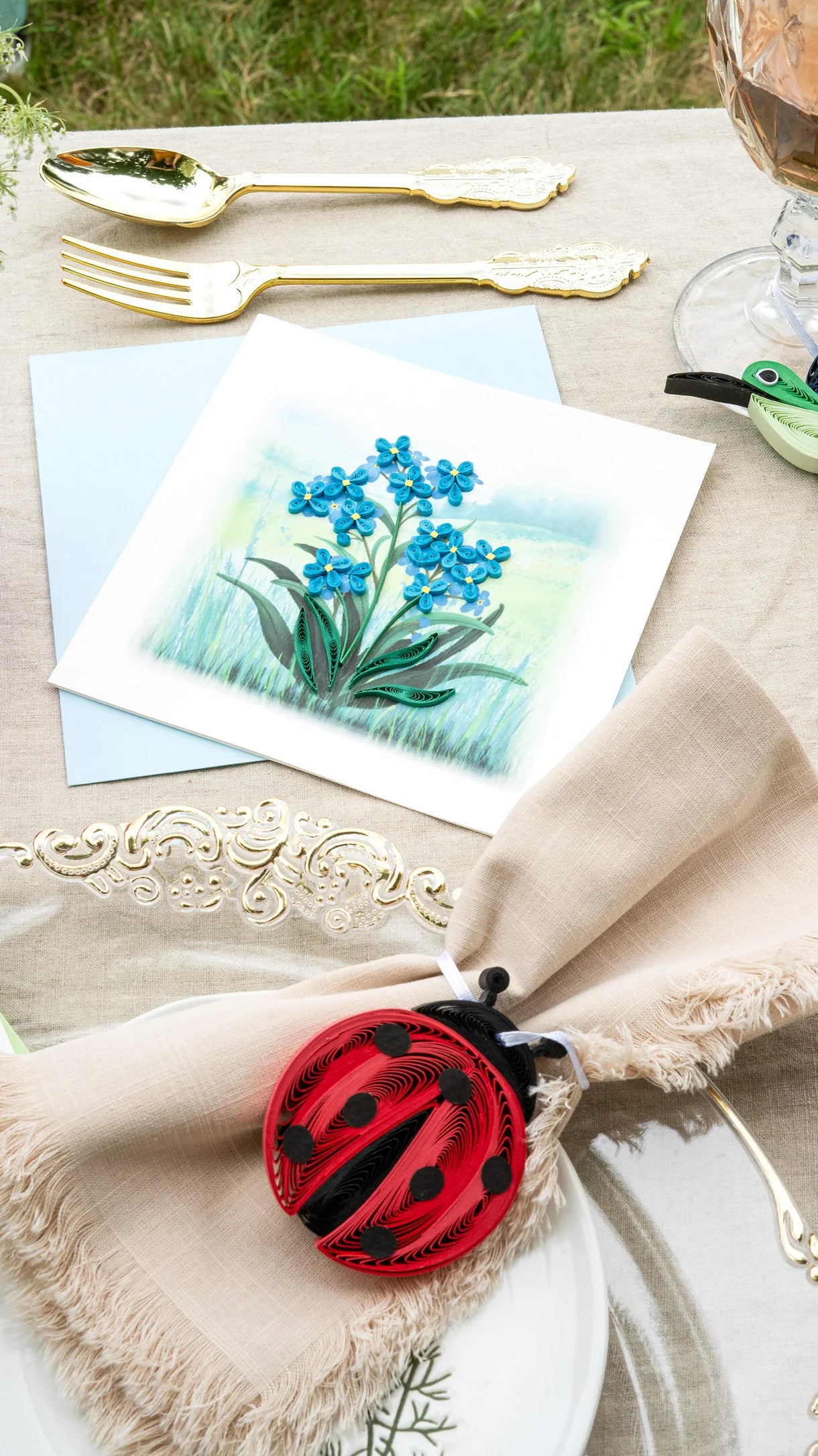 Quilling Greeting Card -Forget-Me-Not