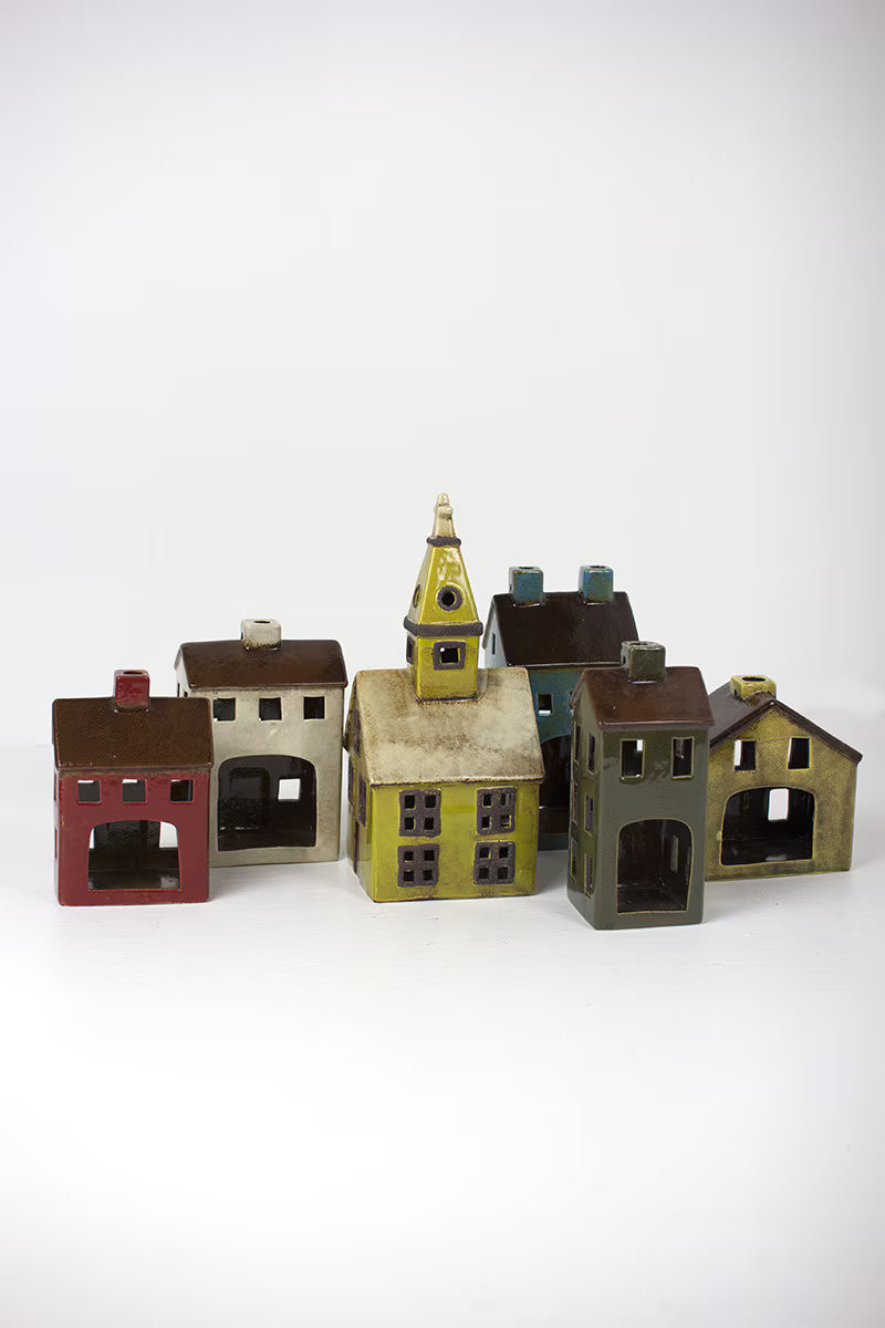 Ceramic Village For Tea Lights (6 Styles)