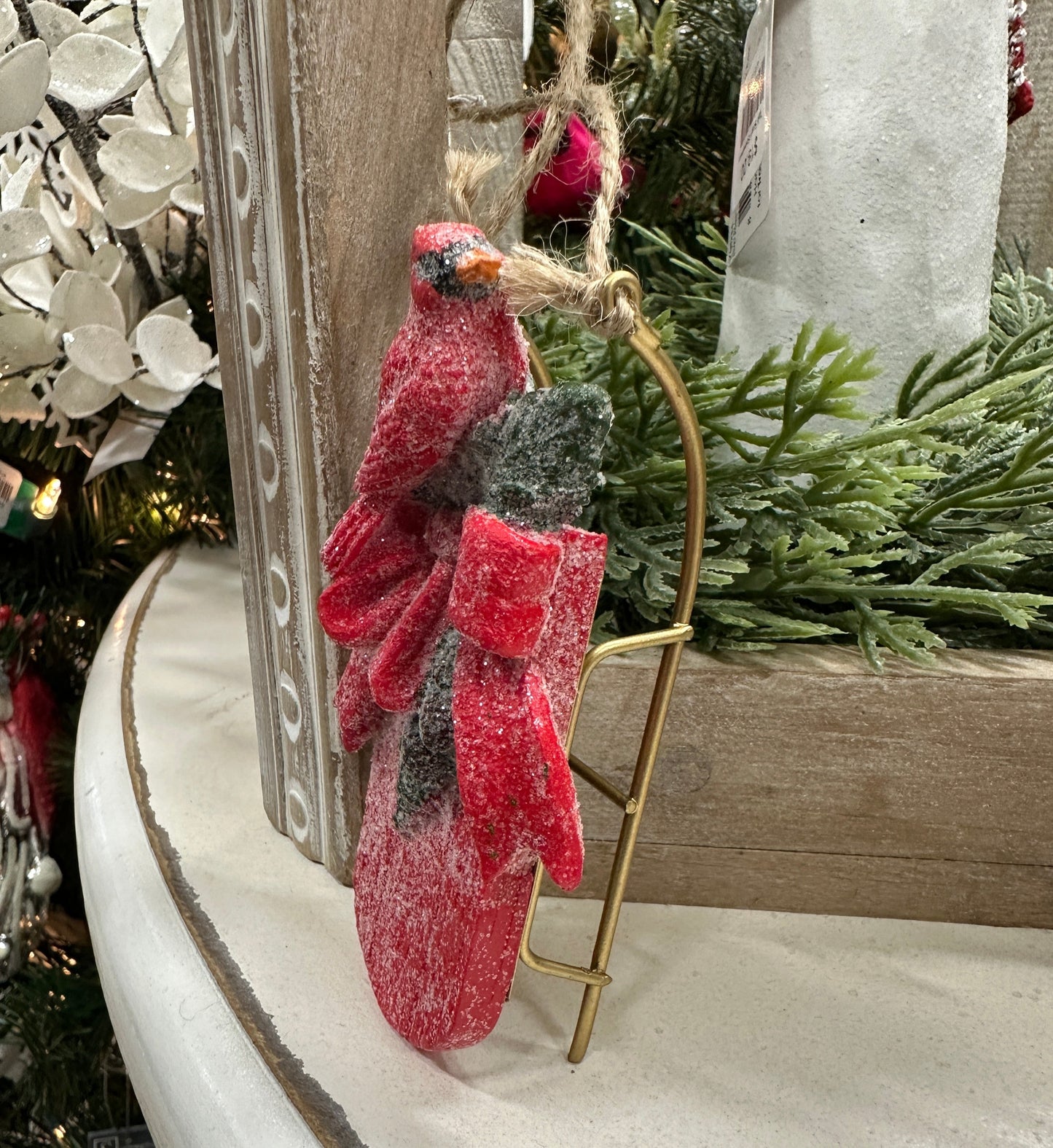 Sleigh w/ Cardinal Ornament