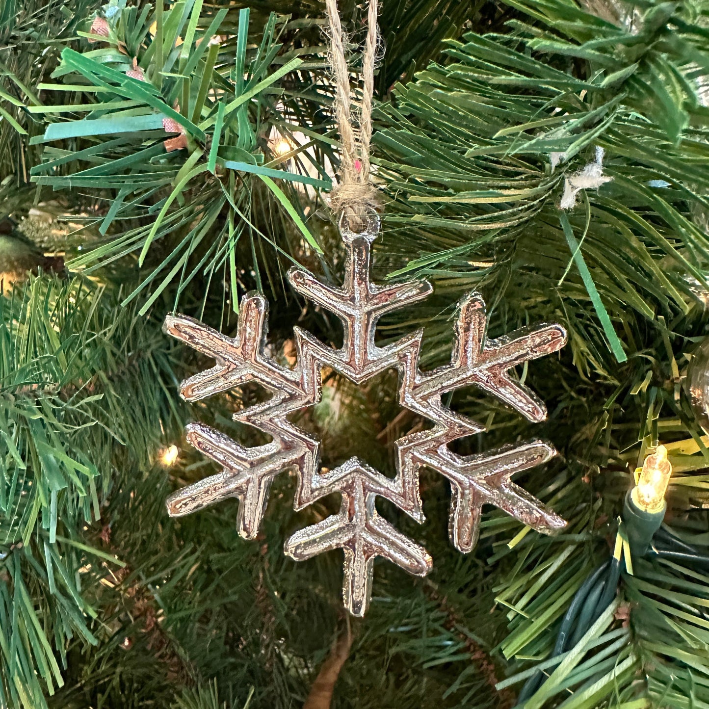 Silver Metal Snowflake Ornament