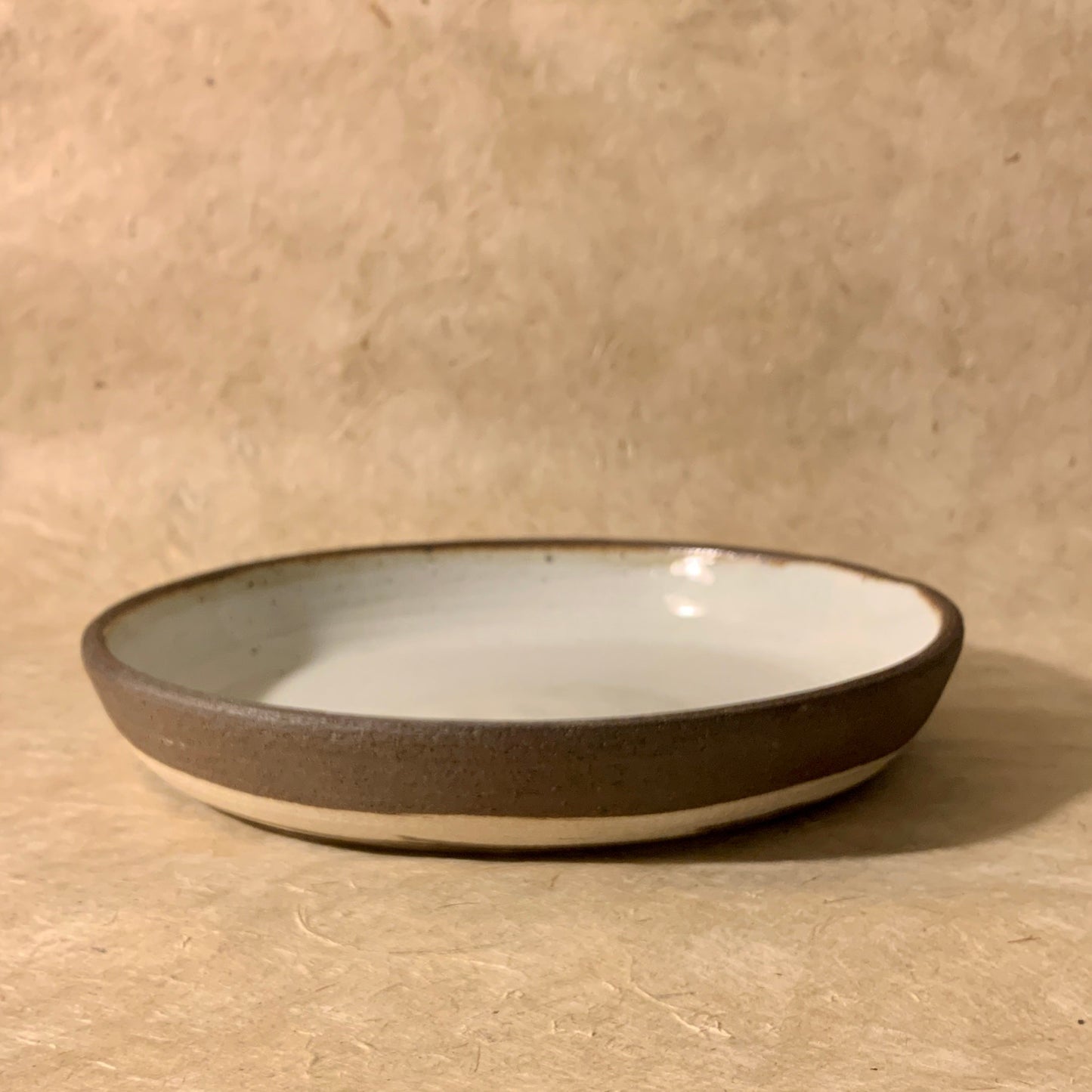 Olivia Snow Ceramics - 9.5" Dark Brown and White Marbled Ceramic Coupe Bowl