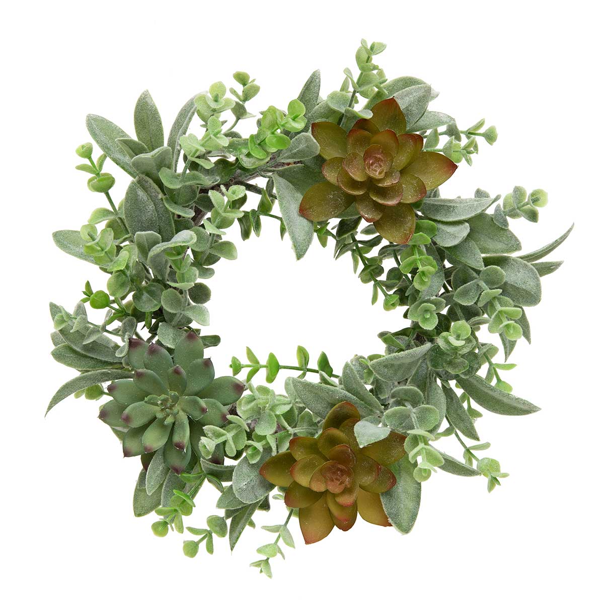 CANDLE RING SUCCULENT WITH LAMBS EAR