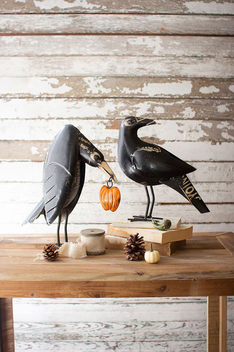 Antique Black Iron Crow