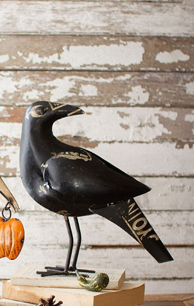 Antique Black Iron Crow