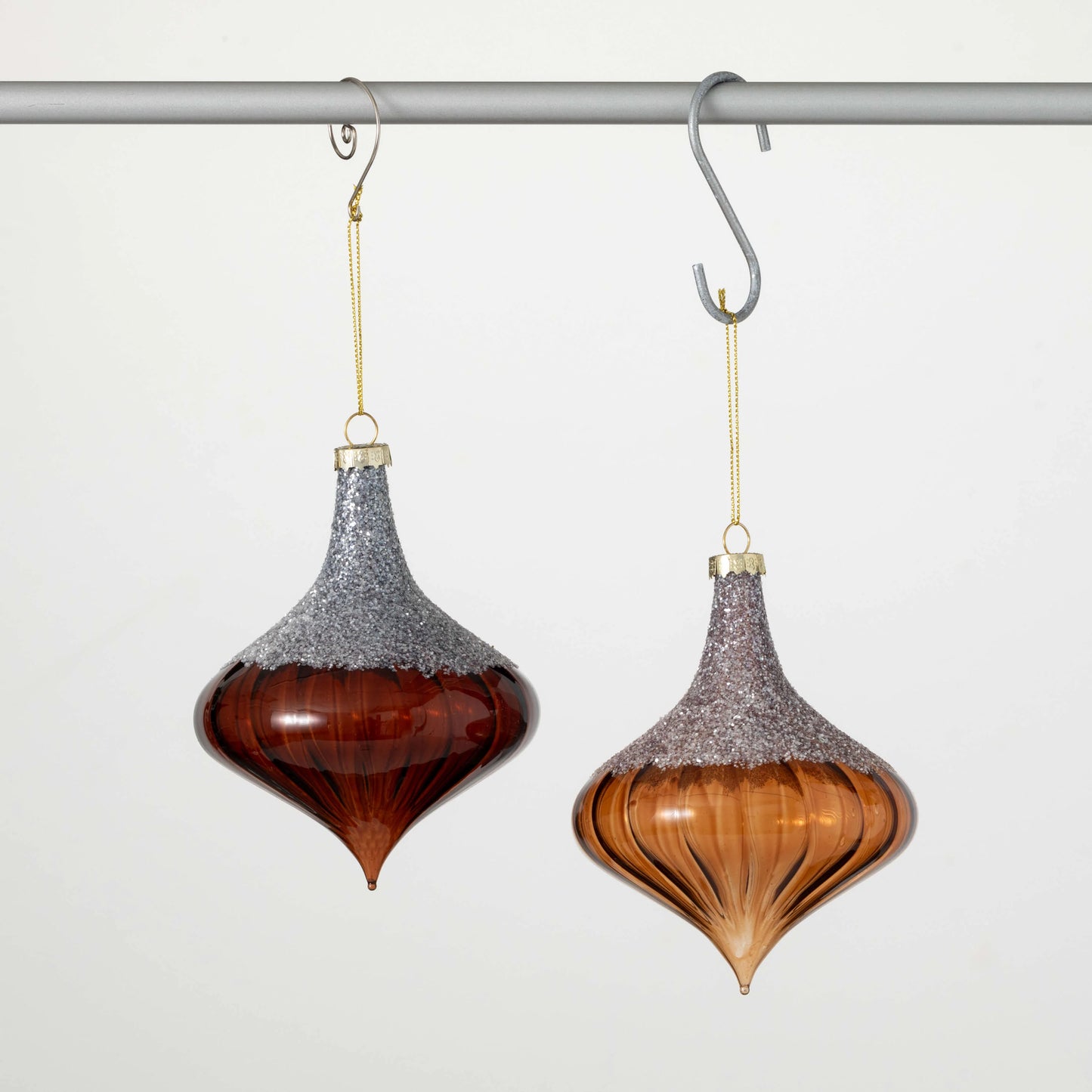 Amber Glass Finial Ornament