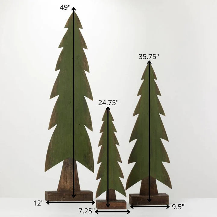 Wood Evergreen Christmas Trees