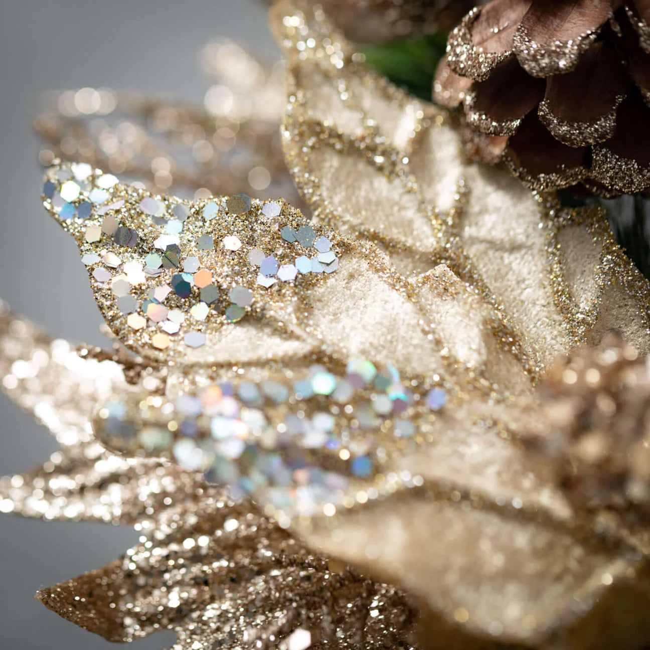 Gold Cream Poinsettia Stem