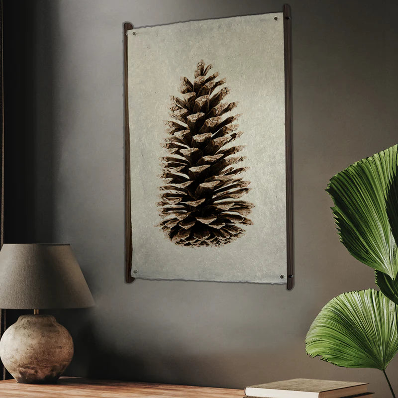 Frameless wood and steel hangers.