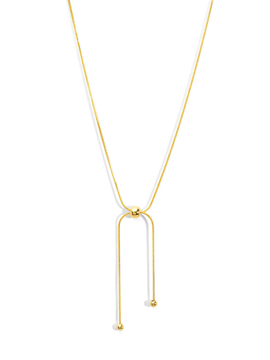 Rho Jewelry Beaded Lariat Necklace - Gold or Silver Color