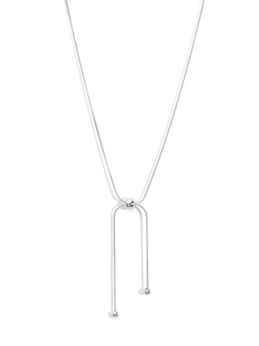 Rho Jewelry Beaded Lariat Necklace - Gold or Silver Color