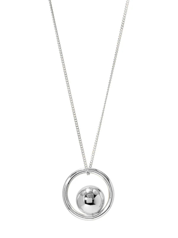 Rho Jewelry Ball Ring Charm Pendant Necklace - Silver or Gold Color