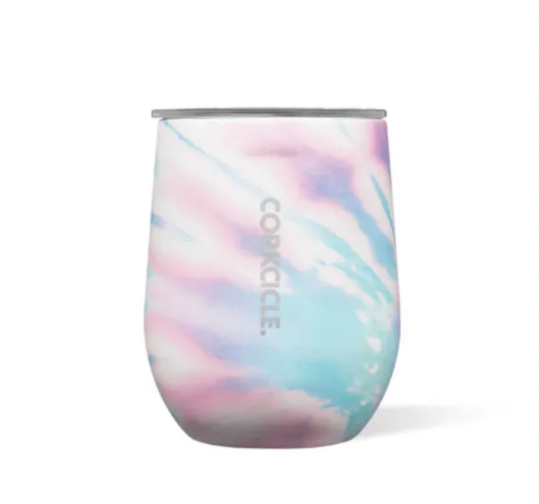 Stemless Tumbler - 12 oz Coastal Swirl Tie-Dye