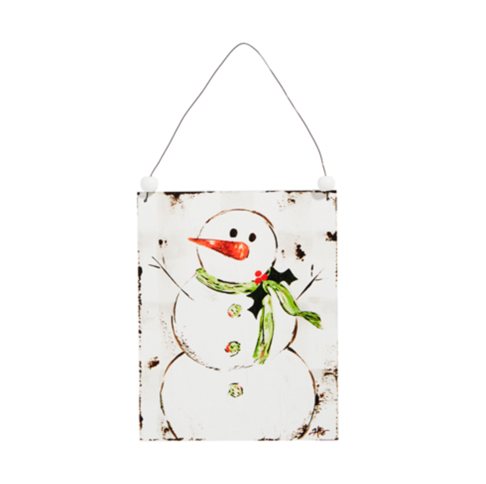 Snowman Wooden Ornament