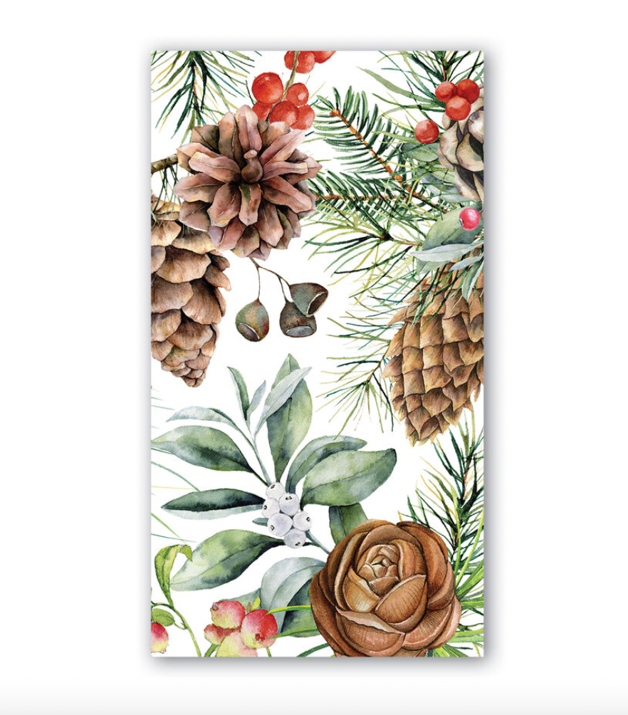 Holiday Hostess Rectangle Napkins - 4.4" x 7.9" (Select from 2 Patterns)