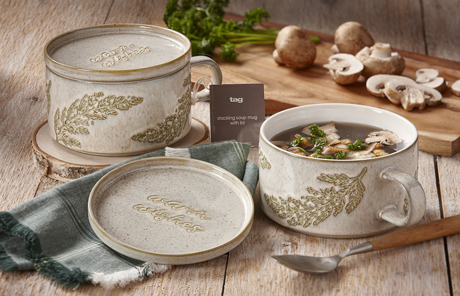 Warm Wishes Stacking Soup Mug w/ Lid